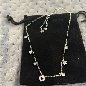 Sterling Silver Cubic Zirconia Heart,Star & Moon 12” Length-Boutique